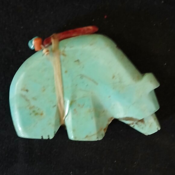 Turquoise Fetish Bear Small Blue GUC - Picture 1 of 4